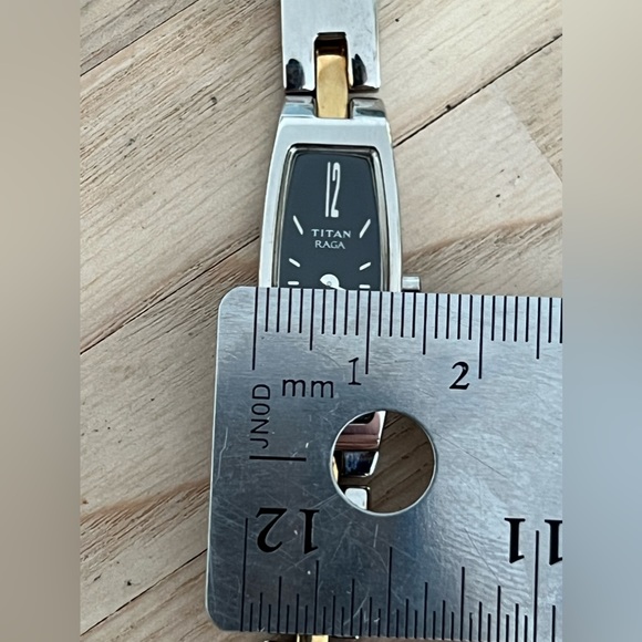 Titan Raga Ladies Watch Two Tone Bracelet Rectangular Black Dial - Picture 12 of 15